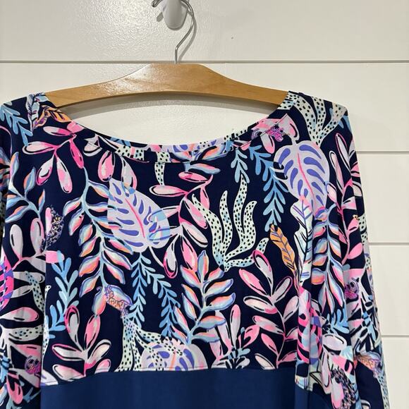 Lilly Pulitzer | Finn Top Oyster Bay Navy Preppy Beach Vacation- Size XXL - Picture 2 of 9